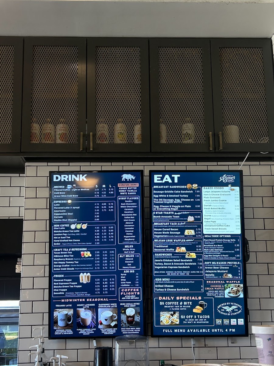 Menu Armor Coffee Co - Allen-1