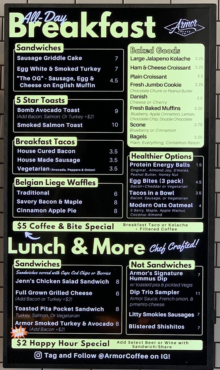 Menu Armor Coffee Co - Allen-7